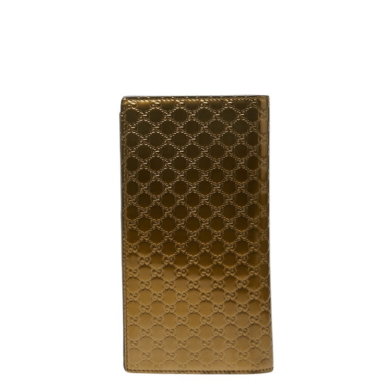 グッチ マイクログッチシマ 長財布 322209 2149 グリーン系 パテントレザー レディース GUCCI 【中古】