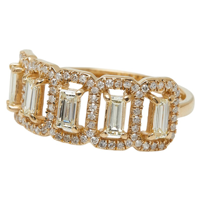 K18YG イエローゴールド ダイヤ0.76ct リング 指輪 レディース 11号 【中古】
