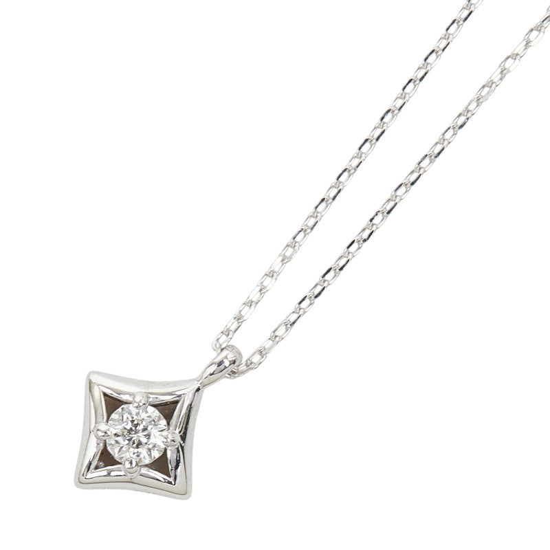 K10WG ホワイトゴールド ダイヤ0.058ct プチネックレス ネックレス レディース 【中古】