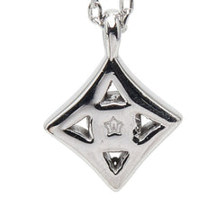 K10WG ホワイトゴールド ダイヤ0.058ct プチネックレス ネックレス レディース 【中古】