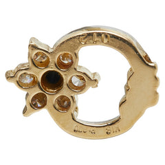 K18YG イエローゴールド Pt900 プラチナ 金ベースコンビ サファイア ダイヤ0.12ct ペンダント ネックレス レディース 【中古】