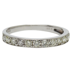 Pt900 プラチナ ダイヤ0.50ct ハーフエタニティリング リング 指輪 レディース 10.5号 【中古】