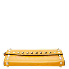 ヴァレンティノ スタッズ 長財布 イエロー レザー レディース VALENTINO 【中古】