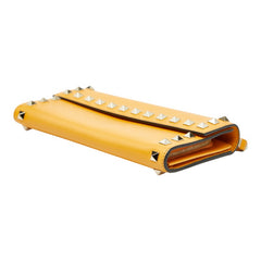 ヴァレンティノ スタッズ 長財布 イエロー レザー レディース VALENTINO 【中古】