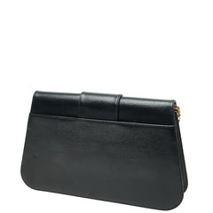 カルティエ サファイアライン チェーン ショルダーバッグ ネイビー レザー レディース CARTIER 【中古】