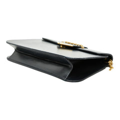 カルティエ サファイアライン チェーン ショルダーバッグ ネイビー レザー レディース CARTIER 【中古】
