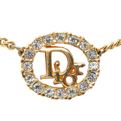 ディオール ロゴ ラインストーン ネックレス ゴールド メッキ レディース Dior 【中古】