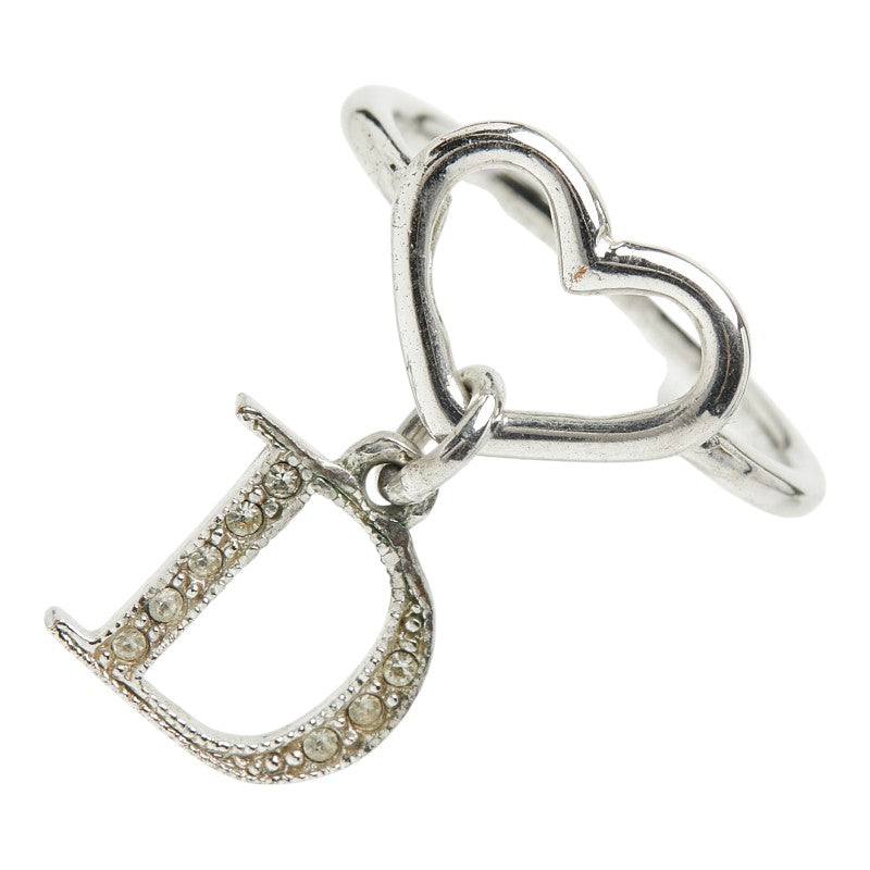 ディオール ハートリング 指輪 シルバー メタル ラインストーン レディース Dior 【中古】