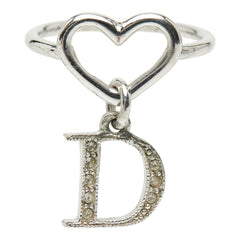 ディオール ハートリング 指輪 シルバー メタル ラインストーン レディース Dior 【中古】