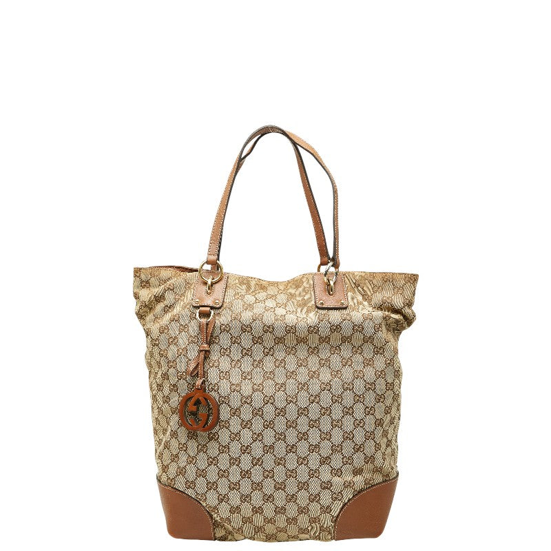 グッチ GGキャンバス トートバッグ ショルダーバッグ 247236 ベージュ ブラウン キャンバス レザー レディース GUCCI 【中古】