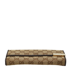 グッチ GGキャンバス チェーンウォレット 長財布 269541 ベージュ ブラウン キャンバス レザー レディース GUCCI 【中古】