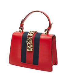 グッチ シルヴィ ハンドバッグ ショルダーバッグ 2WAY 470270 レッド マルチカラー レザー レディース GUCCI 【中古】