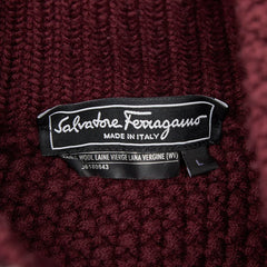 サルヴァトーレフェラガモ ガンチーニ ポンチョ サイズ：L ワインレッド ボルドー ウール レディース Salvatore Ferragamo 【中古】