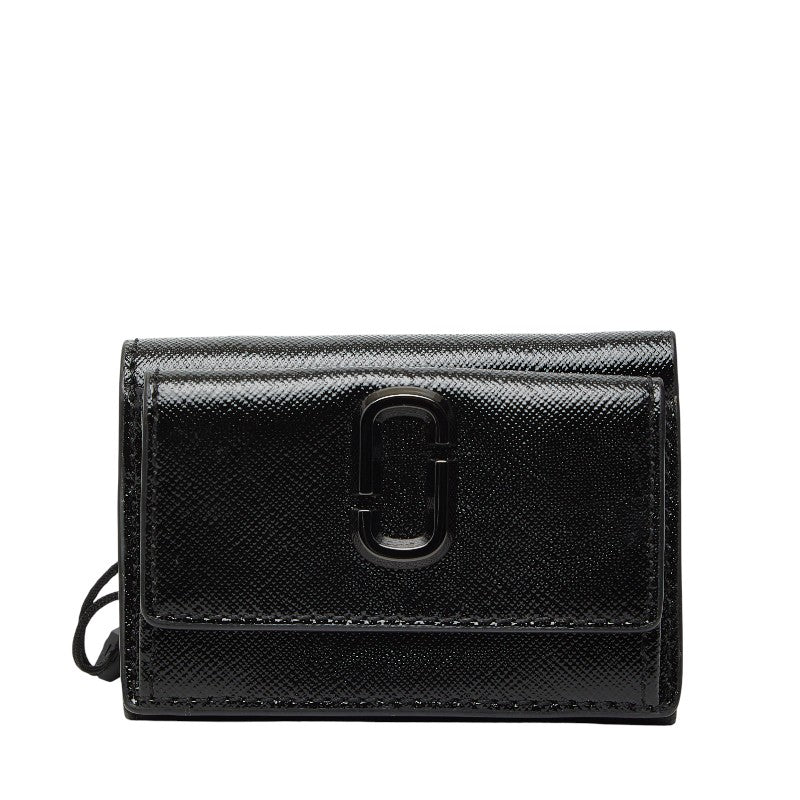 マークジェイコブス スナップショット 三つ折り財布 コンパクトウォレット ブラック レザー レディース MARC JACOBS 【中古】