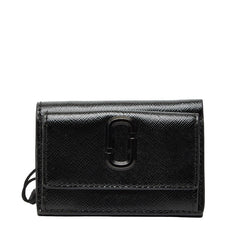 マークジェイコブス スナップショット 三つ折り財布 コンパクトウォレット ブラック レザー レディース MARC JACOBS 【中古】