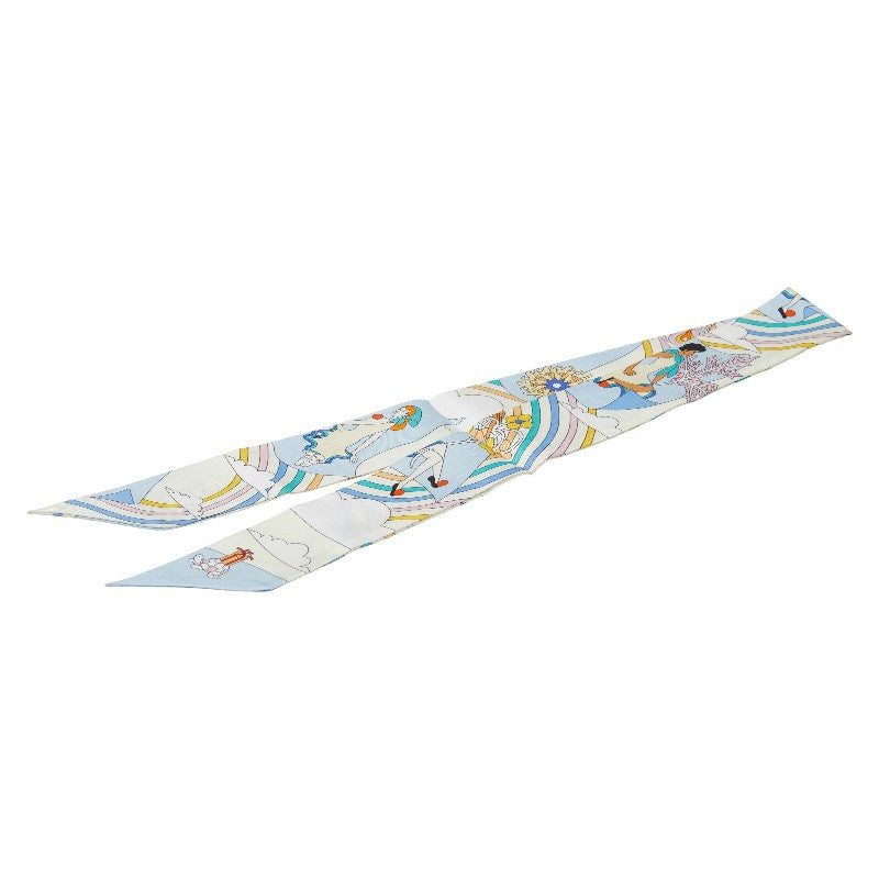 エルメス ツイリー CARRES VOLANTS 空飛ぶカレ スカーフ ホワイト マルチカラー レディース HERMES 【中古】