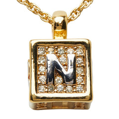 ニナリッチ ラインストーン キューブ ネックレス ゴールド メッキ レディース NINA RICCI 【中古】