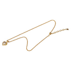 ニナリッチ ロゴ ハート ラインストーン ネックレス ゴールド メッキ レディース NINA RICCI 【中古】