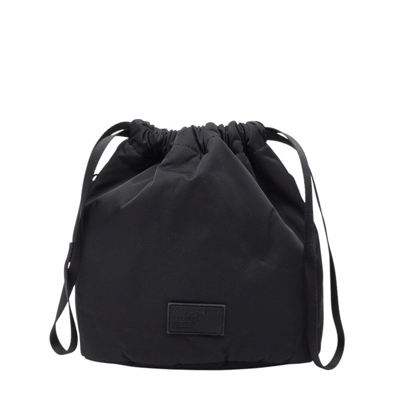 ペッレモルビダ ハイドロフォイル ポーチ 巾着バッグ ハンドバッグ ブラック ナイロン レディース PELLE MORBIDA 【中古】