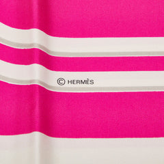 エルメス カレ90 BRIDES de GALA 式典用の馬勒 スカーフ ピンク アイボリー シルク レディース HERMES 【中古】