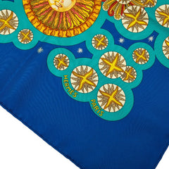 エルメス カレ90 LE ROY SOLEIL 太陽王 スカーフ ブルー マルチカラー レディース HERMES 【中古】