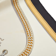エルメス カレ90 TRES GRAND APPARAT 盛装の馬 スカーフ ブラック ベージュ アイボリー シルク レディース HERMES 【中古】