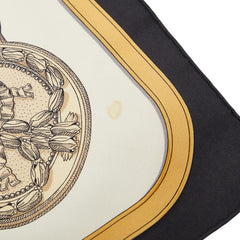 エルメス カレ90 TRES GRAND APPARAT 盛装の馬 スカーフ ブラック ベージュ アイボリー シルク レディース HERMES 【中古】