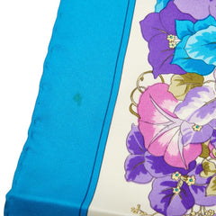 ディオール 花柄 ボタニカル スカーフ ブルー マルチカラー シルク レディース Dior 【中古】