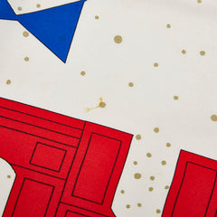 セリーヌ パリ PARIS 凱旋門 モチーフ スカーフ ホワイト ブルー レッド グリーン シルク レディース CELINE 【中古】