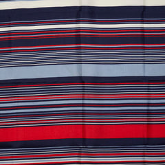 サンローラン ボーダー トリコロールカラー スカーフ ネイビー アイボリー レッド ブルー シルク レディース SAINT LAURENT 【中古】