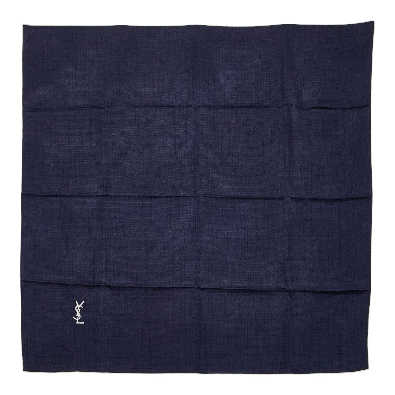 サンローラン YSLロゴ スカーフ ネイビー レディース SAINT LAURENT 【中古】
