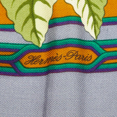 エルメス カレジュアン カレ90 LES PERROQUETS オウム スカーフ ブラウン ブルー マルチカラー シルク カシミヤ レディース HERMES 【中古】