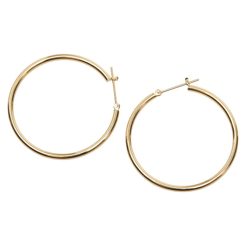 K18YG イエローゴールド フープピアス ピアス レディース 【中古】