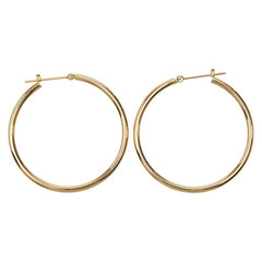 K18YG イエローゴールド フープピアス ピアス レディース 【中古】