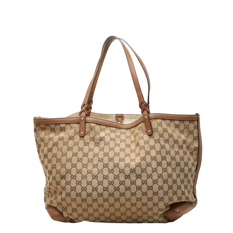 グッチ GGキャンバス トートバッグ ショルダーバッグ 247207 ベージュ キャンバス レザー レディース GUCCI 【中古】