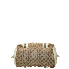 グッチ GGキャンバス ハンドバッグ ミニボストンバッグ 223953 ベージュ ホワイト キャンバス レザー レディース GUCCI 【中古】