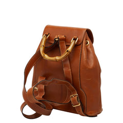 グッチ バンブー リュック バックパック 03 2265 0030 ブラウン レザー レディース GUCCI 【中古】