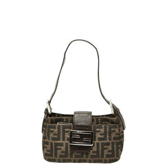 フェンディ ズッカ マンマバゲット ショルダーバッグ ワンショルダー ブラウン キャンバス レザー レディース FENDI 【中古】