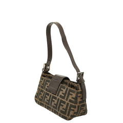 フェンディ ズッカ マンマバゲット ショルダーバッグ ワンショルダー ブラウン キャンバス レザー レディース FENDI 【中古】