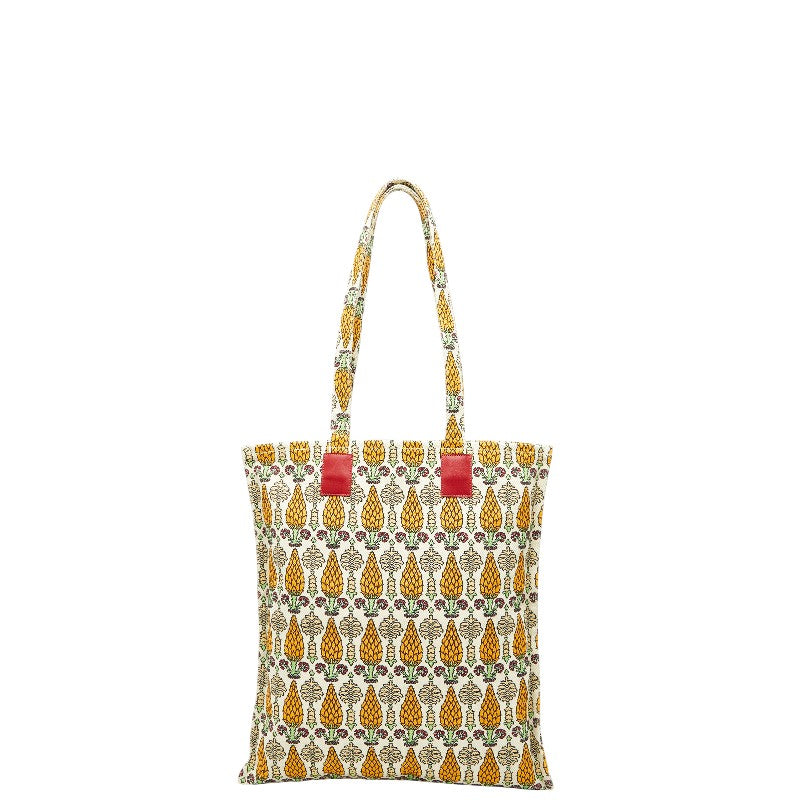 グッチ グッチガーデン トートバッグ ホワイト マルチカラー キャンバス レザー レディース GUCCI 【中古】