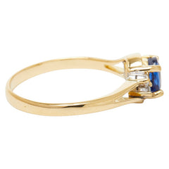 K18YG イエローゴールド サファイア0.72ct ダイヤ0.08ct リング 指輪 レディース 11.5号 【中古】