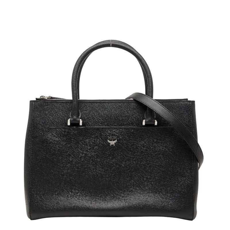 エム シー エム ビジネスバッグ ショルダーバッグ 2WAY ブラック レザー メンズ MCM 【中古】