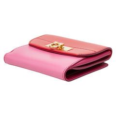 サルヴァトーレフェラガモ ガンチーニ バイカラー 二つ折り財布 JL-22 C270 レッド ピンク レザー レディース Salvatore Ferragamo 【中古】