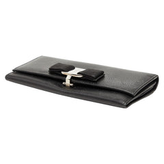 サルヴァトーレフェラガモ ヴァラリボン 長財布 ブラック レザー レディース Salvatore Ferragamo 中古