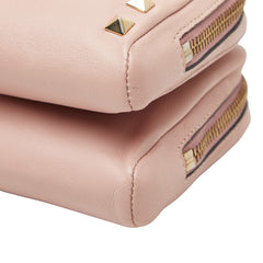 ヴァレンティノ ロックスタッズ ショルダーバッグ ピンク レザー レディース VALENTINO 【中古】