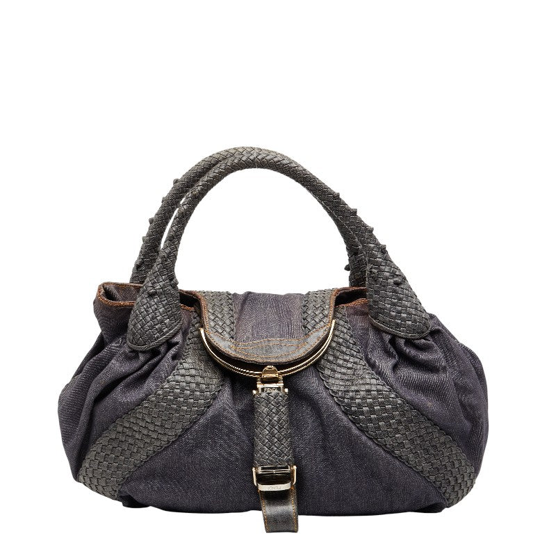 フェンディ ズッカ スパイバッグ トートバッグ 8BR511 インディゴブルー デニム PVC レディース FENDI 【中古】
