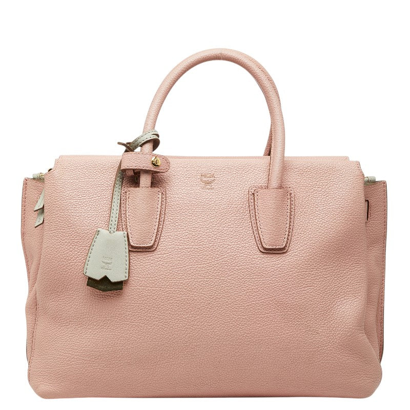 エム シー エム ミラ ハンドバッグ トートバッグ ピンク レザー レディース MCM 【中古】