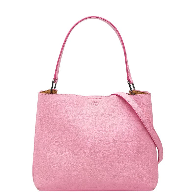 エム シー エム ハンドバッグ ショルダーバッグ 2WAY ピンク レザー レディース MCM 【中古】