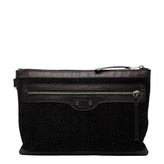 バレンシアガ クラシック クリップM クラッチバッグ セカンドバッグ 273022 ブラック スウェード レザー メンズ BALENCIAGA 【中古】