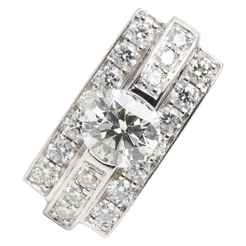 Pt950 プラチナ ダイヤ0.272ct ダイヤ0.18ct ペンダント ネックレス レディース 【中古】